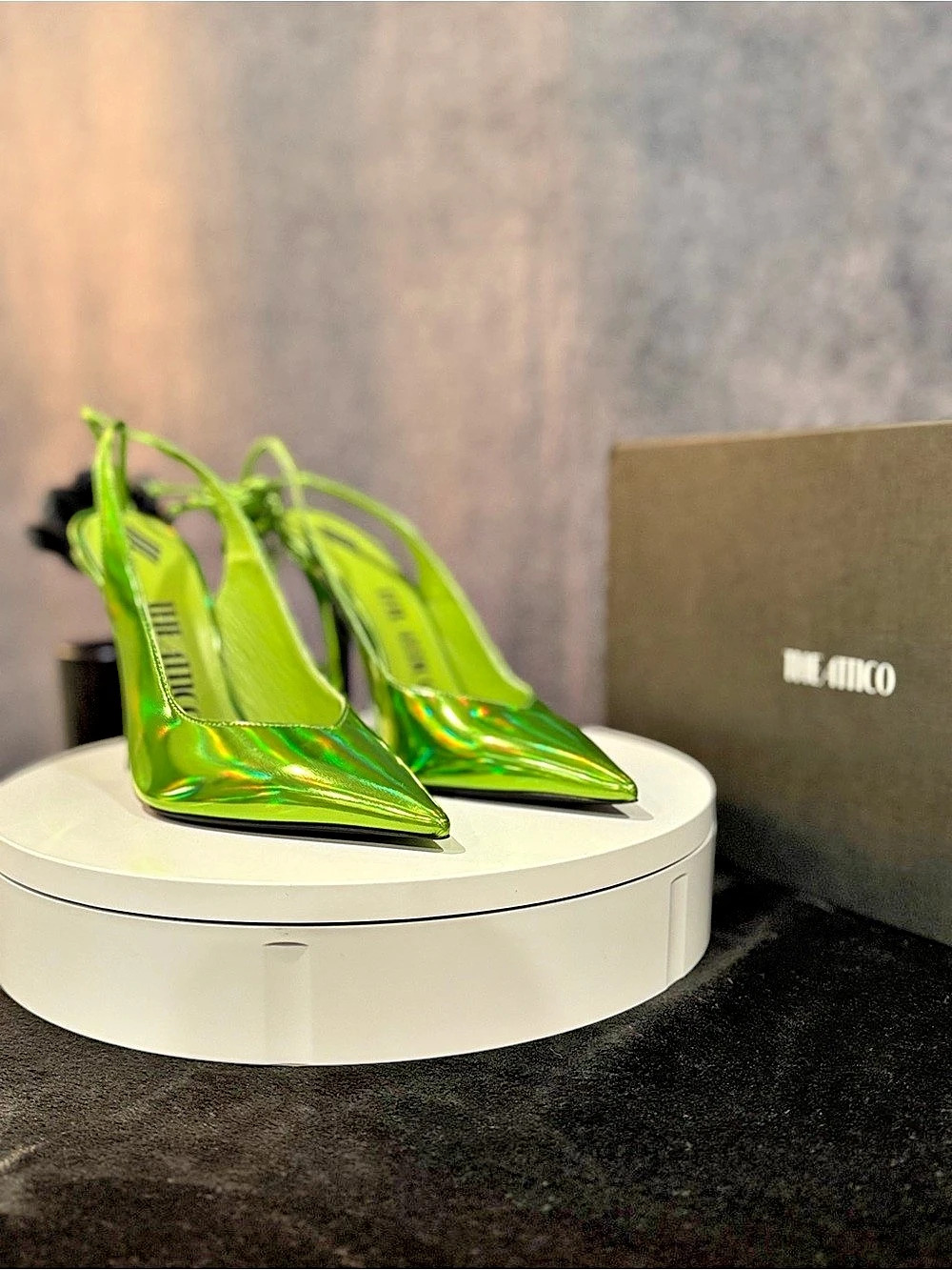 The Attico Venus Slingback 105mm Pointed Toe Heels in Green EU 37 NWT